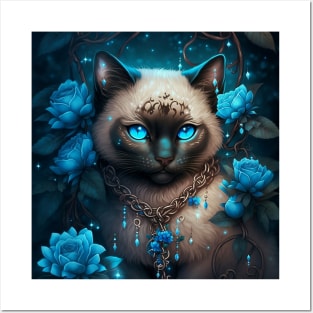 Blue Shimmery Ragdoll Cat Posters and Art